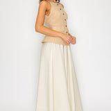 Button-Front Maxi Dress