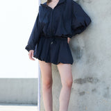 Hooded Zip-Up Jacket & Bubble Mini Skirt (SKIRT ONLY)