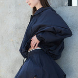Hooded Zip-Up Jacket & Bubble Mini Skirt (SKIRT ONLY)