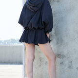 Hooded Zip-Up Jacket & Bubble Mini Skirt (TOP ONLY)