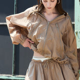 Hooded Zip-Up Jacket & Bubble Mini Skirt (SKIRT ONLY)