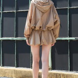 Hooded Zip-Up Jacket & Bubble Mini Skirt (TOP ONLY)