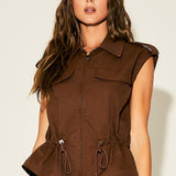 Utility Zip-Up Drawstring Vest