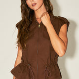 Utility Zip-Up Drawstring Vest