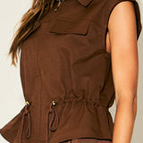 Utility Zip-Up Drawstring Vest