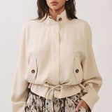 Drawstring Hem Utility Jacket