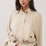 Drawstring Hem Utility Jacket