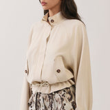 Drawstring Hem Utility Jacket