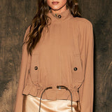 Drawstring Hem Utility Jacket