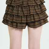 Layered Ruffle Textured Shorts (SHORTS ONLY)