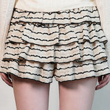 Layered Ruffle Textured Shorts (SHORTS ONLY)