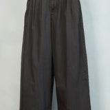 Washed Wide-Leg Pleated Pants