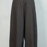 Washed Wide-Leg Pleated Pants