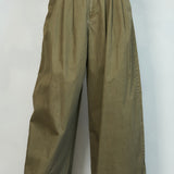 Washed Wide-Leg Pleated Pants