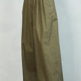 Washed Wide-Leg Pleated Pants