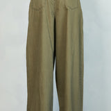Washed Wide-Leg Pleated Pants