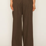 Crinkled Wide-Leg Pants with Drawcord Hem