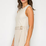 Ribbed Top Layered Belted Skort