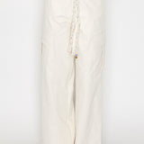 Braided Tie Wide Leg Cargo Pants
