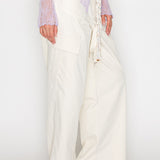 Braided Tie Wide Leg Cargo Pants