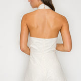 Halter Wrap Romper with Gold Ring Detail
