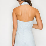 Halter Wrap Romper with Gold Ring Detail
