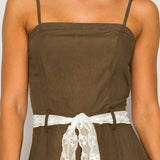 Lace-Tie Wide-Leg Jumpsuit