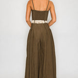 Lace-Tie Wide-Leg Jumpsuit