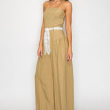 Lace-Tie Wide-Leg Jumpsuit