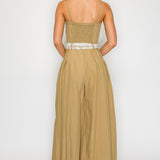 Lace-Tie Wide-Leg Jumpsuit