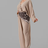 Printed Scarf Belt Jumpsuit