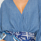 Printed Scarf Belt Jumpsuit