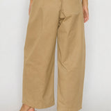 Wide Leg Pants with Printed Scarf Belt