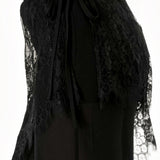 Lace Wrap Detail Sheer Wide Leg Pants