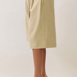Belted Wide-Leg Bermuda Shorts