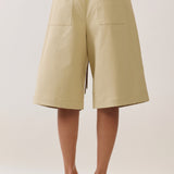 Belted Wide-Leg Bermuda Shorts