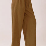Elastic Waist Drawstring Wide-Leg Pants