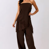 Lace Detail Draped Harem Pants