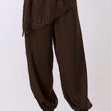 Lace Detail Draped Harem Pants