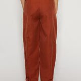Printed Scarf Belt Relaxed Ankle Tab Pants