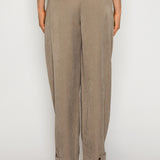 Printed Scarf Belt Relaxed Ankle Tab Pants