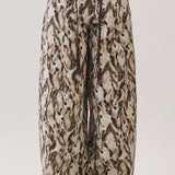Animal Print Barrel Leg Pants With Belt