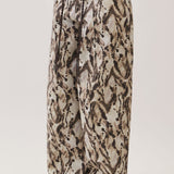 Animal Print Barrel Leg Pants With Belt
