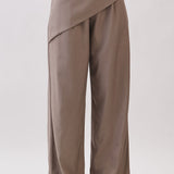 Asymmetric Wrap Detail Wide Leg Pants