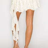 Polka Dot Ruffle Mini Skirt
