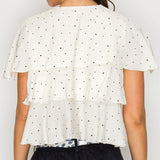 Polka Dot Ruffle Crop Top