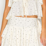 Polka Dot Ruffle Mini Skirt