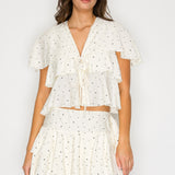 Polka Dot Ruffle Mini Skirt