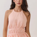 Halter Smocked Peplum Top & Flowy Shorts Set (TOP ONLY)