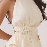 Halter Smocked Peplum Top & Flowy Shorts Set (TOP ONLY)